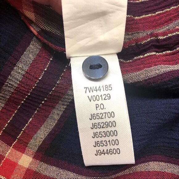 LUCK BRAND PLAID POPOVER TIE FRONT WITH TASSELS - Picture 12 of 14